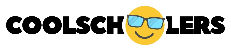 CoolSchoolers logo: the word COOLSCHOOLERS with a smiling face in sunglasses as the second O